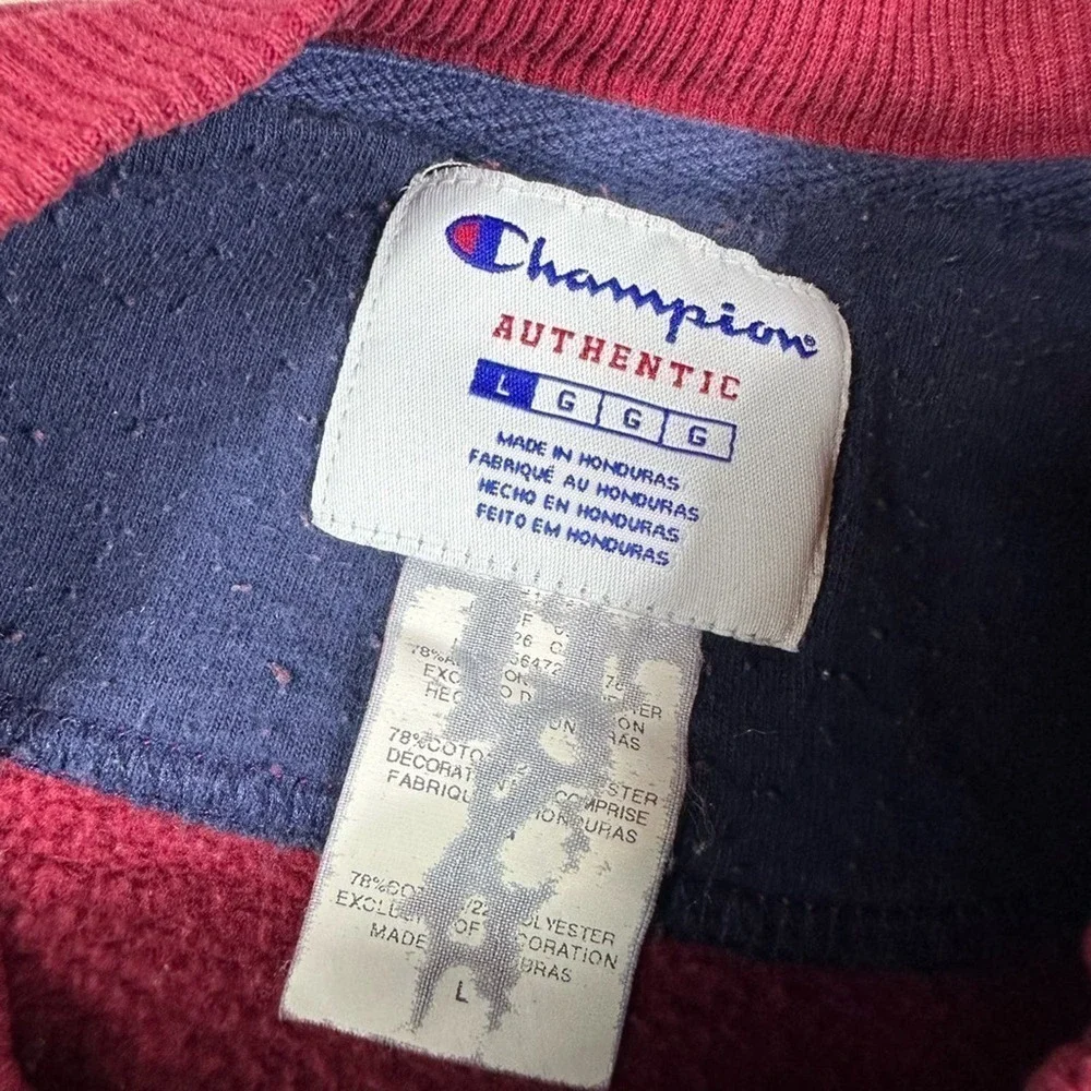 Champion Men’s y2k Vintage Red Crewneck Sweatshirt Size Large